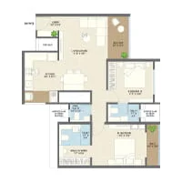 The Hallmark Charholi 2 BHK Floor Plan Image