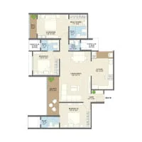 The Hallmark Charholi 3 BHK Floor Plan Image